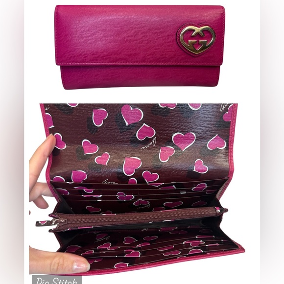 ✨🛍️ Gucci Limited Edition Pink Takeru GG Interlocking Hearts Long Wallet w/COA - Picture 1 of 10